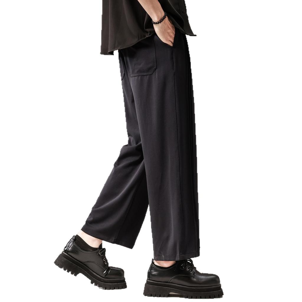 High-end French drape nine-point pants men's summer thin high-end loose straight trendy brand cool casual pants