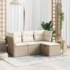 VidaXL Garden Lounge Set with Cushions 4 Pcs, Patio Sofas, Patio Furniture Set, Outdoor Furniture, Beige 3263114