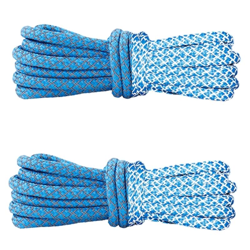 Reflective Polyester Shoelaces 120cm Long Anti Slip Woven Round Shoe Laces Replacement For Sneakers Casual Foowear