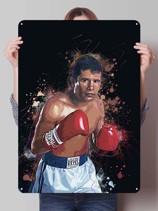 Julio Cesar Chavez Boxer Metal Signs Gaming Room Decoration Custom Metal Plates Boxing Poster for Wall Art Decoration Retro Home