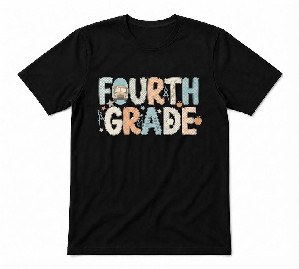 Fourth Grade Teacher Team Cute Back To School Unisex Black T-shirt