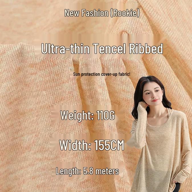 

Ultra-thin Tencel Ribbed Stretch Fabric Sun Protection Children s Shawl Shirt Sample/Cream (SF Express Collect)