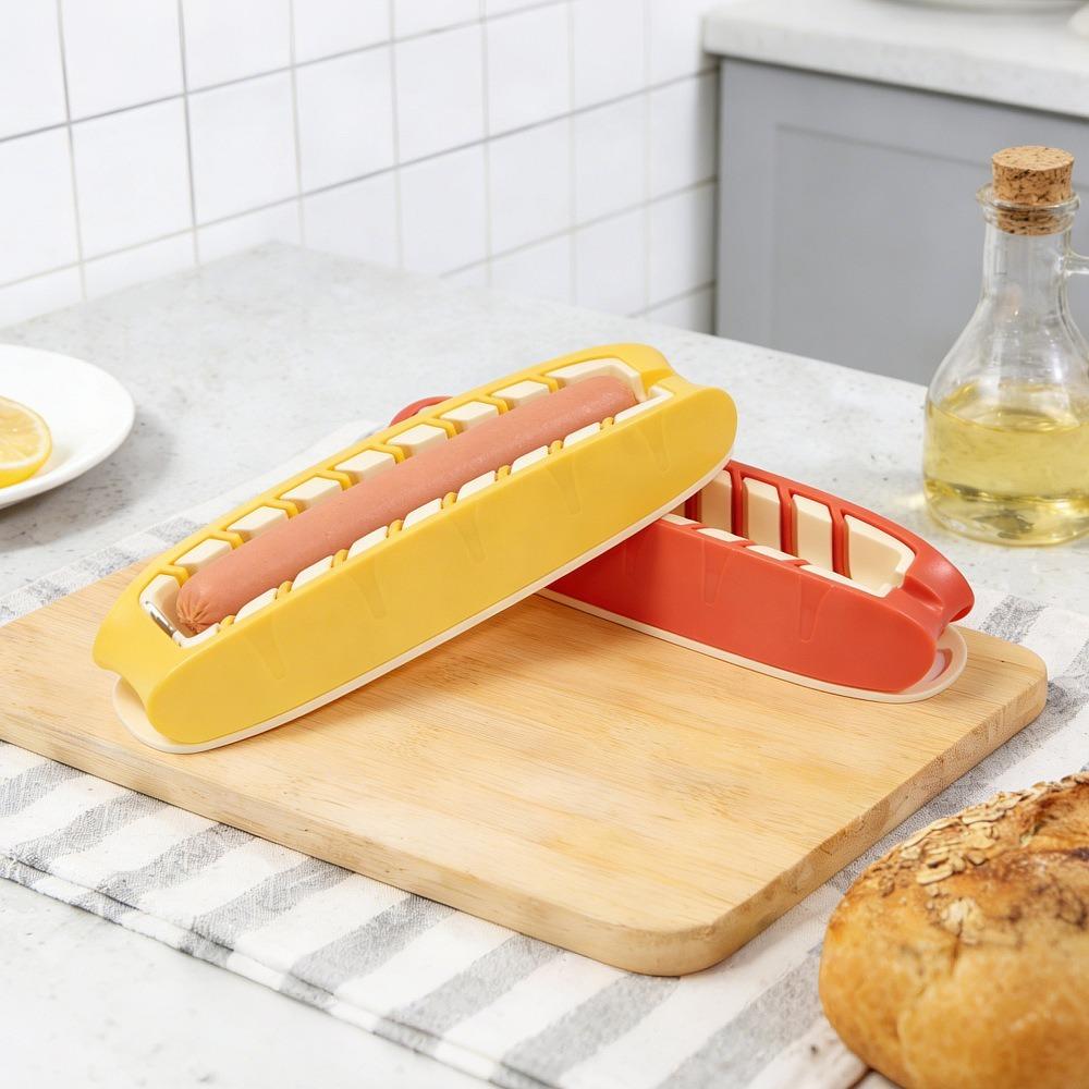 Úsporný kráječ na klobásy lisovacího typu Kráječ na banány Snadno čistitelná Forma na krájení hot dogů Grilování