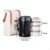 Thermal Lunch Box Bento Airtight Lid Leakproof with Shoulder Strap Insulation for Travel School