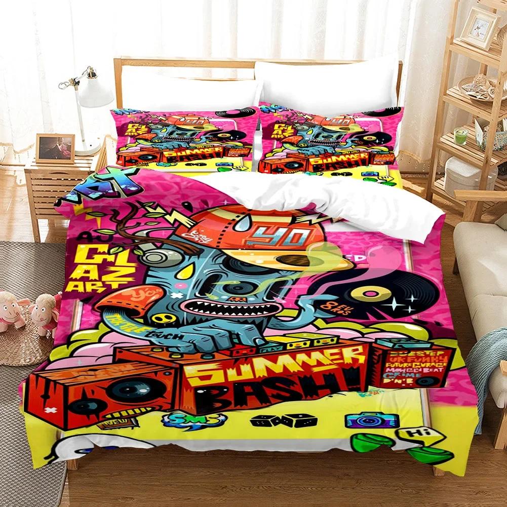 3D Printed Hip-hop Style Bedding Set Single Twin Double Queen King Cal King Size Bed Linen Set