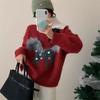 Women Autumn Winter Loose Knitted Sweater Soft Warm Long Sleeve Solid Color Casual Oversized Pullover Daily Streetwear Tops