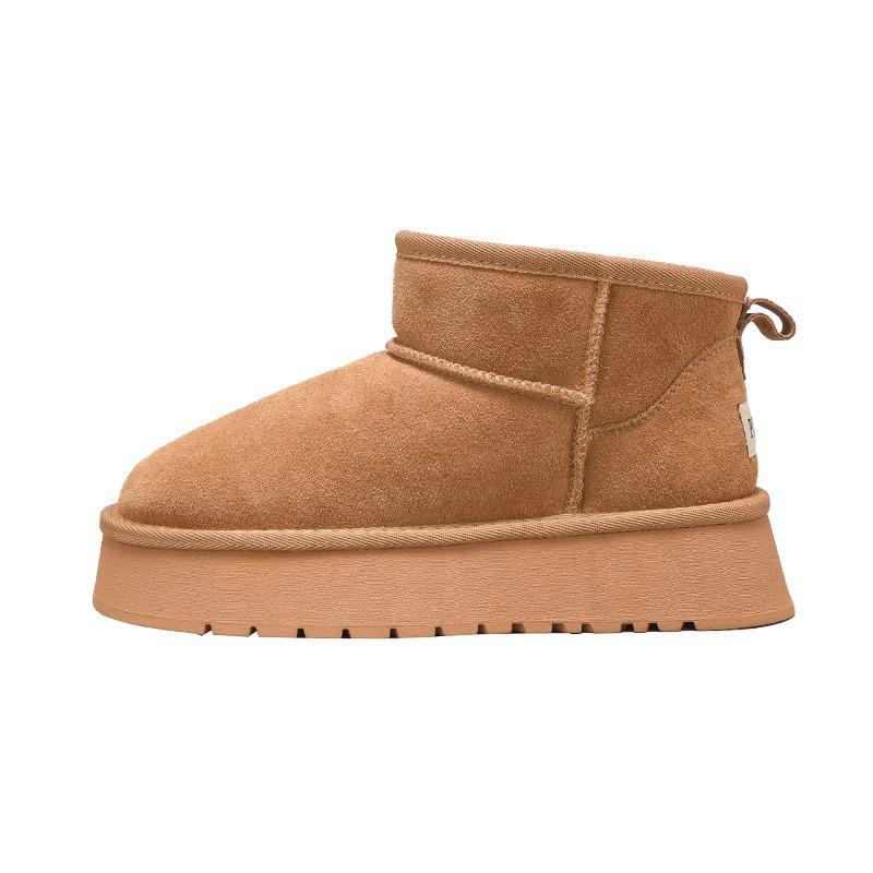 Sangpo Snow Boots: Unisex Sheepskin Fur, Waterproof, Non-Slip, Thick-Soled, Warm Cotton for Autumn/Winter.