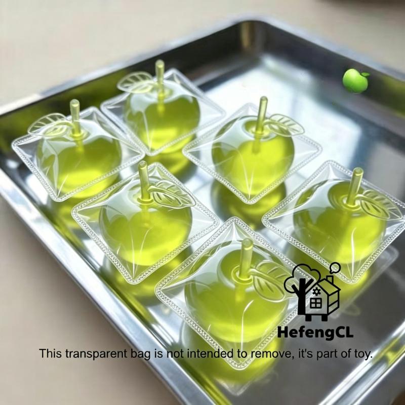 Transparant Groene Appel Squishy Speelgoed Knijp Stressverlichting Fidget Speelgoed Angstverlichting Zacht TPR Knijpspeelgoed Voor Kinderen Volwassenen