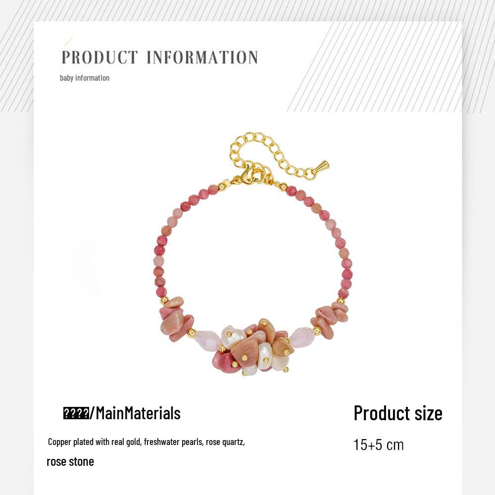 Rose Quartz Pink Crystal & Freshwater Pearl Sweater Chain Necklace - Autumn & Winter Luxury Design