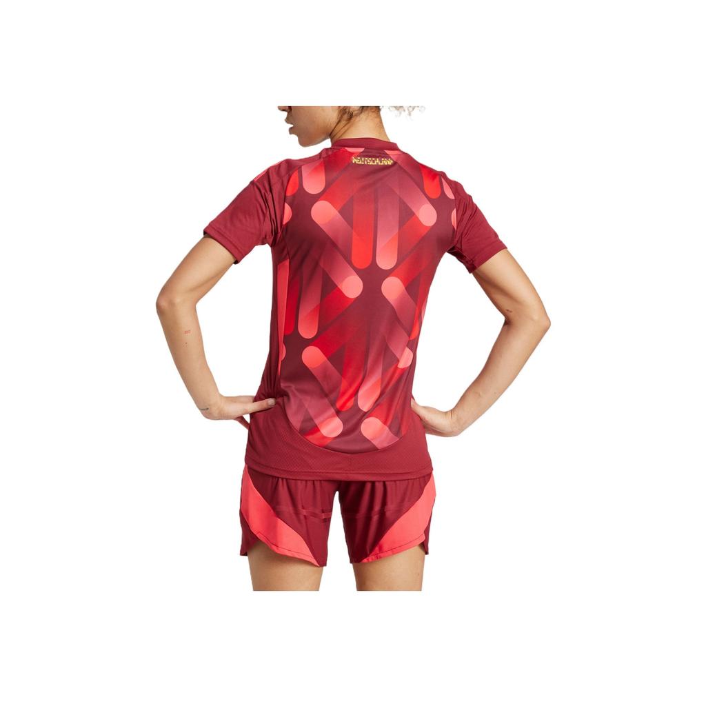 Adidas Germany 25 Womens Team Away Jersey Comfortable Fashion Simple Versatile Solid Color Football Shirt Women Jersey Academy-Red JF2607