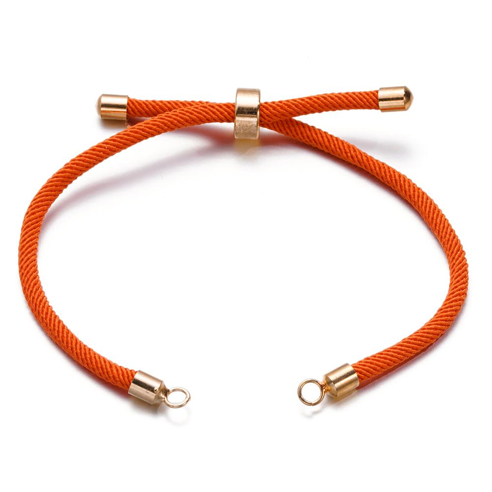 1pc Adjustable Nylon Braided Twisted Cords Slider Friendship Bracelets with Brass Cord End for Jewelry Making DIY Findings