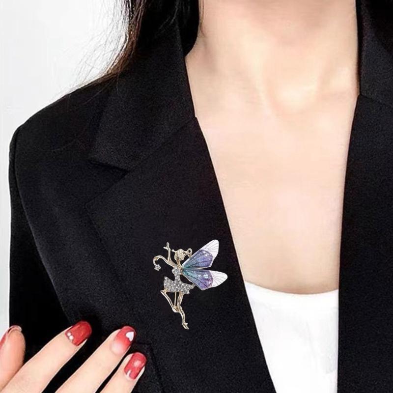 rhinestones Butterfly  Brooch Lapel Pins Ballet Dancer Brooches Clothing Pins Birthday Gift for Women Teen Girls