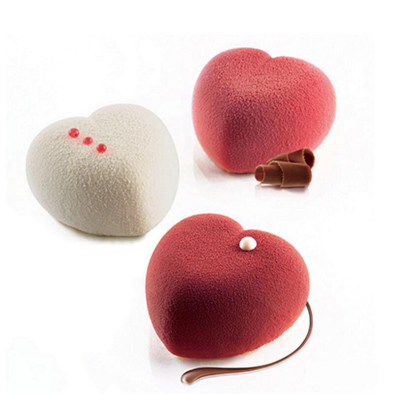8 Stampi in Silicone a Forma di Cuore per Gelatina di Cioccolato, Stampo per Torta, Pasticceria, Fondant