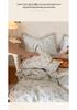Korean French Style Hollow Lace Puff Cotton Bedding Set, Girly Duvet Cover - Available As 4-Piece or 3-Piece Set