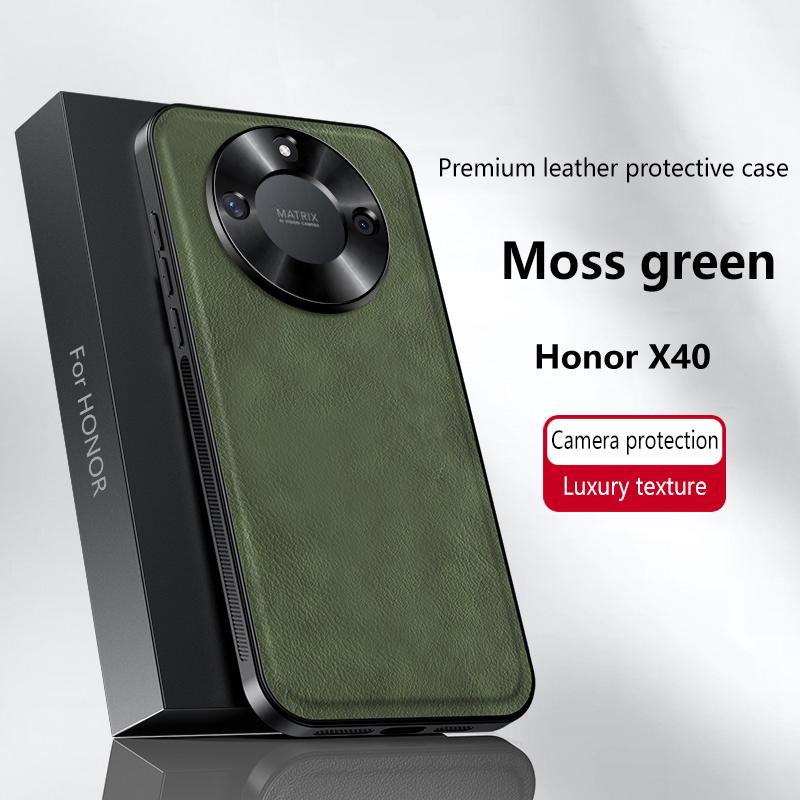 For Honor X40 Case Magnetic Elegant Leather Wear-Resistant Lens Fully Covered Non-Slip Grip Edge Cover Shell