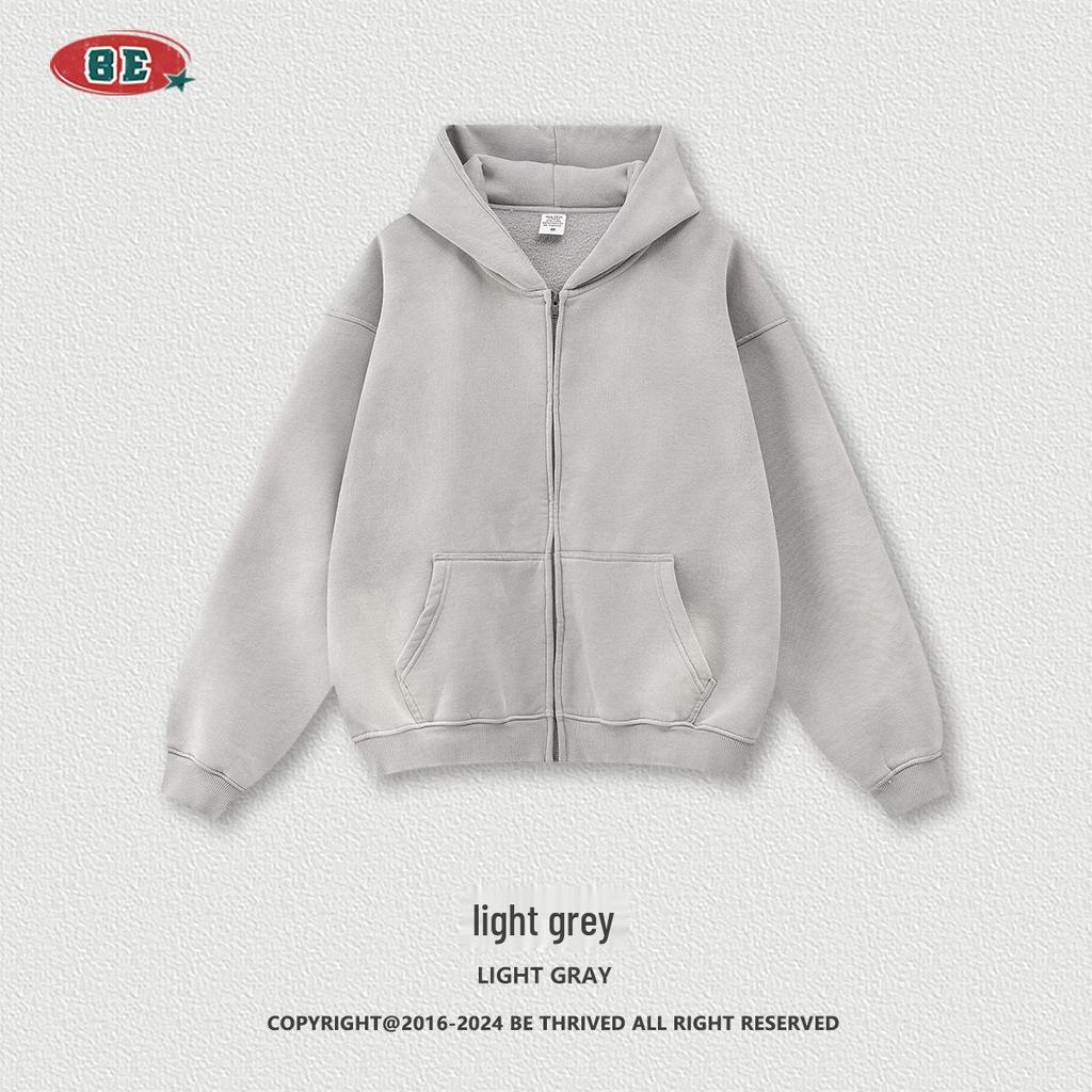 BE Winter 2025 Men's American Trend Plus Velvet Hooded Sweatshirt & Straight Casual Pants Two-Piece Set