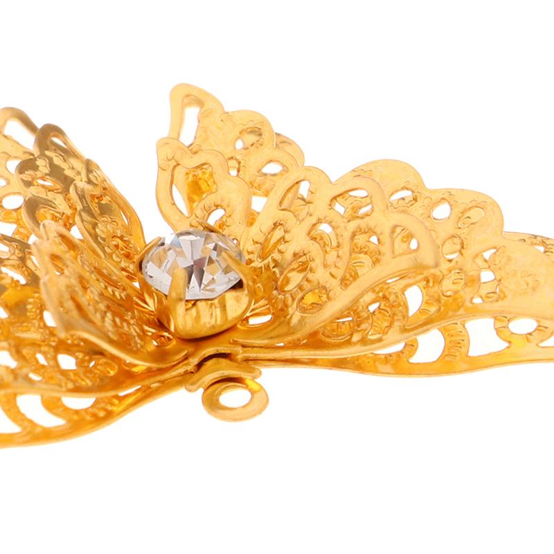 10Pcs 35X25Mm Gold Color/Silver/Bronze Metal  Butterfly Filigree Charm Diy Jewelry Making Accessories Supplies