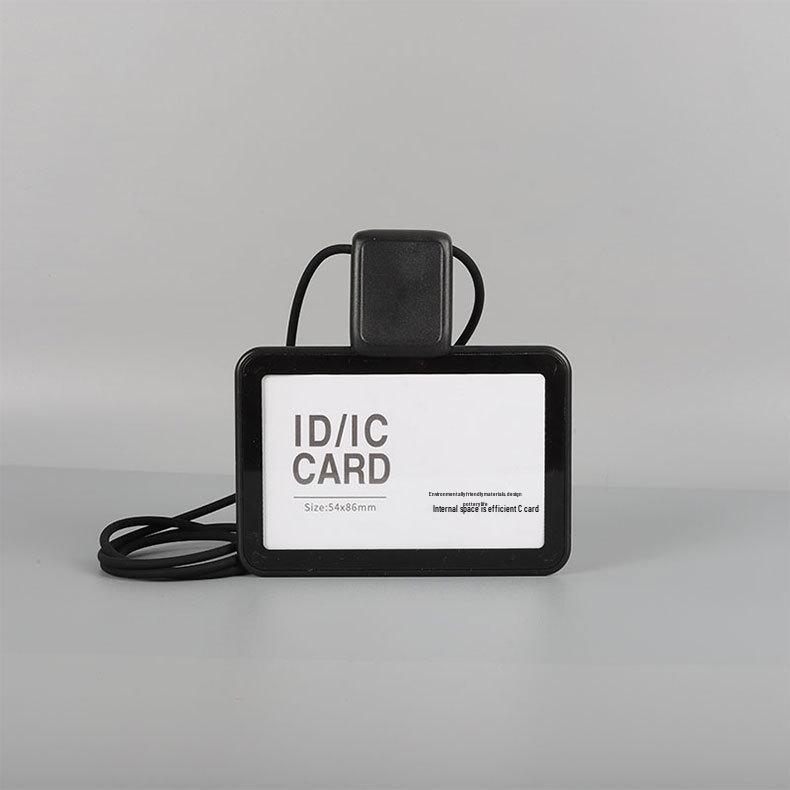 Professional ID Card Holder with Retractable Silicone Rope and Full Screen LOGO Badge
