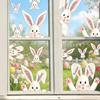 6 Sheets Easter Bunny Window Clings Reusable Static Window Decals for Spring Party Home Classroom