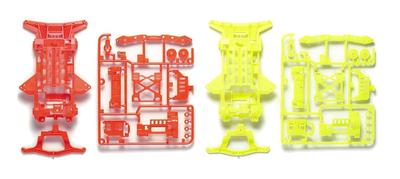 Tamiya Mini 4WD Special Edition Super XX Fluoreszierende Farbe Chassis Set 95479 Orange/Gelb