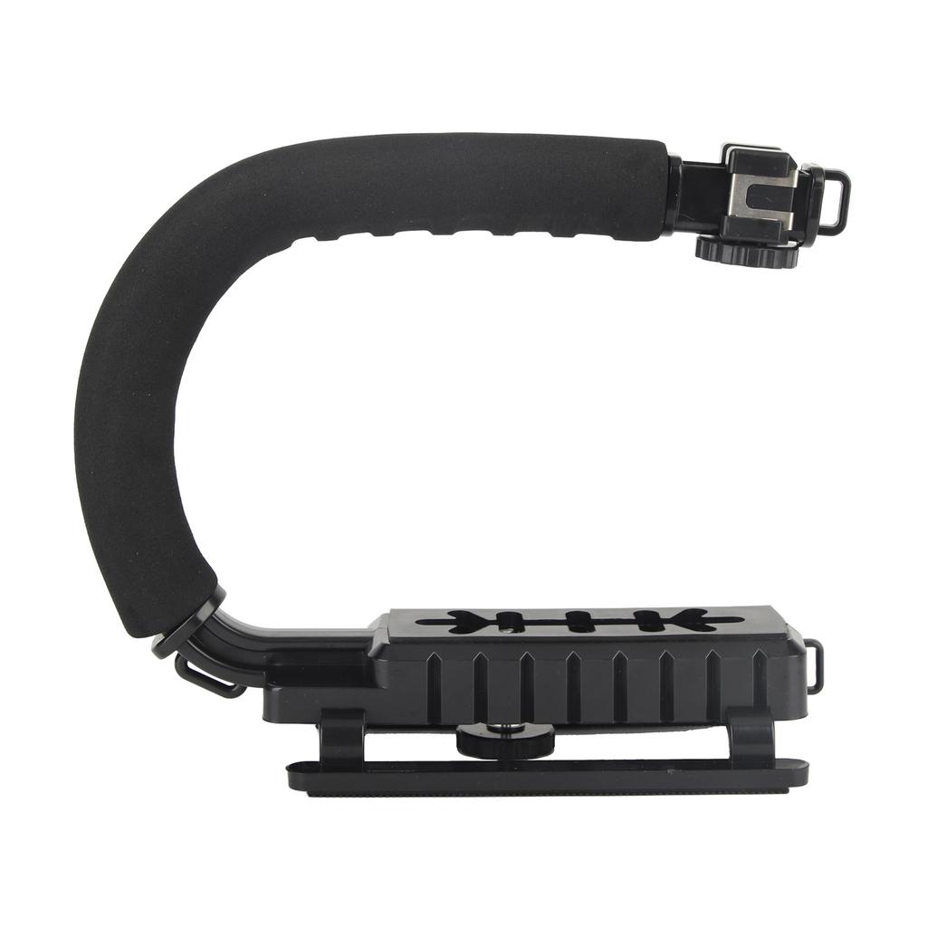 Camera Handheld Stabilizer ABS Sponge Adjustable Angle U Shaped 3 Hot Shoe Handheld Stabilizer for