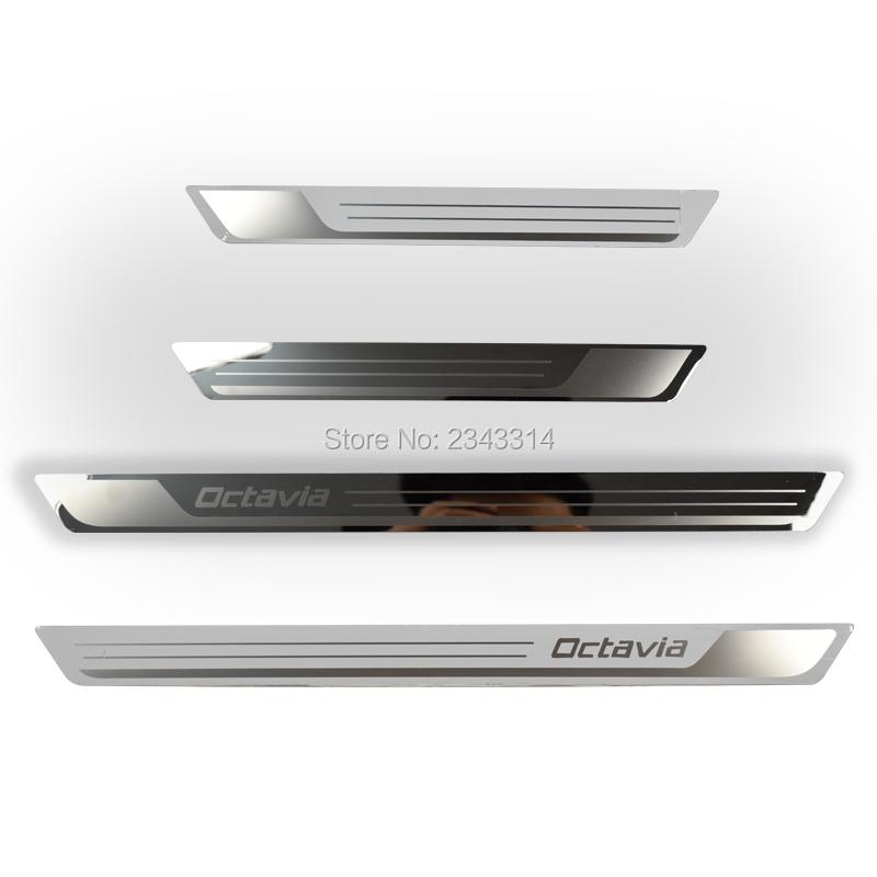 Per Skoda Octavia A5 A7 A9 2015- Accessorio Acciaio Inossidabile Battitacco Auto Piastra di Battuta Protezione Proteggi Pedale Copertura Decorativa Styling