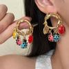 Colorful Enamel Beetle Ladybug Insect Pendant Tassel Earrings For Women Girl Exquisite Elegant Party Jewelry Fashion Accessories