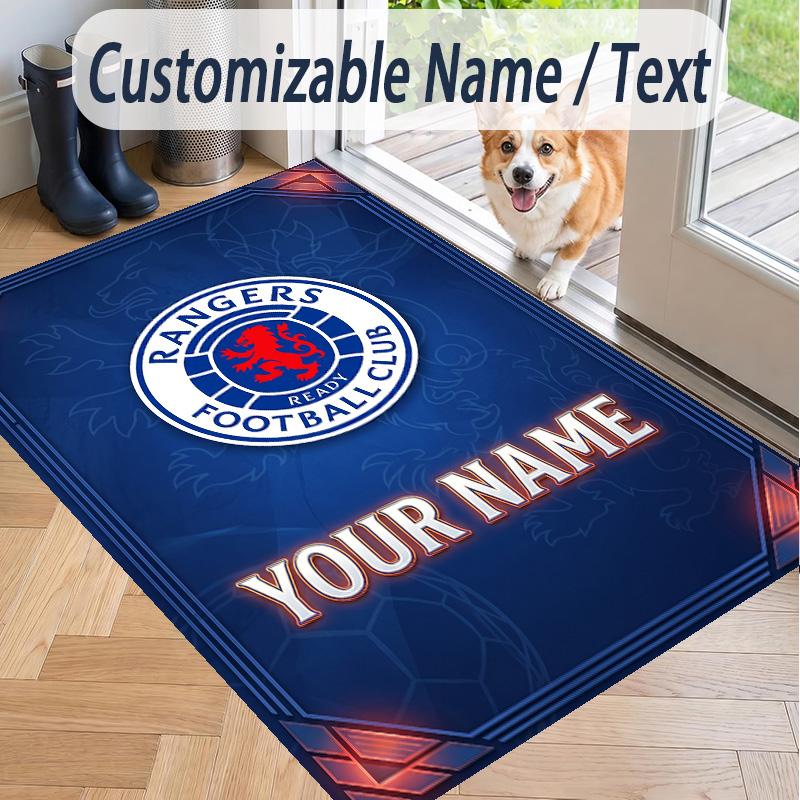 Custom Text Printed Rug Rangers FC Non Slip Floor Carpet For Home Room Decor