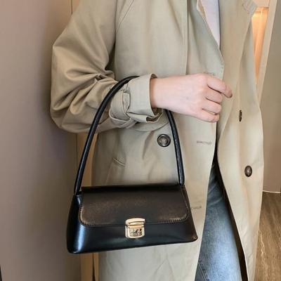 Large Capacity Underarm Bag Vintage Rectangle Armpit Bag Simple PU Leather Shoulder Bag  Girls