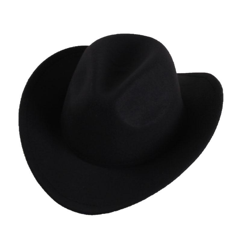 Western Denim Crimped Hat Retro Woolen Jazz Hat Felt Top Hat For Men And Women