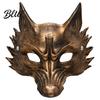 Маски для фестивалей 3D ПУ Черный Волк Золотой для Косплея Хэллоуина Маска Пена Маскарадная Маска Mardi Gras Реквизит Легкая