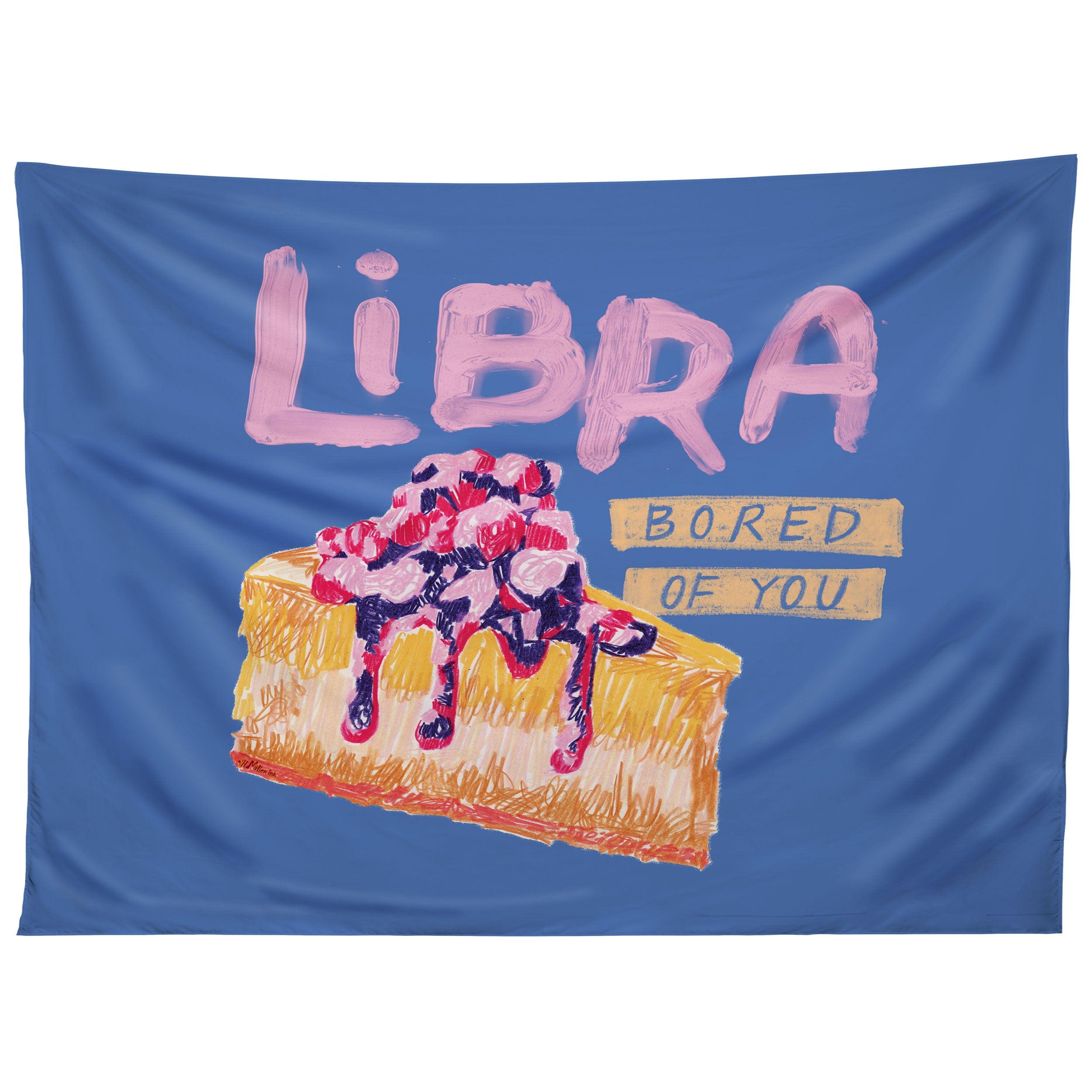LIBRA SIGN IN WARM BLUE tapestry 75x100