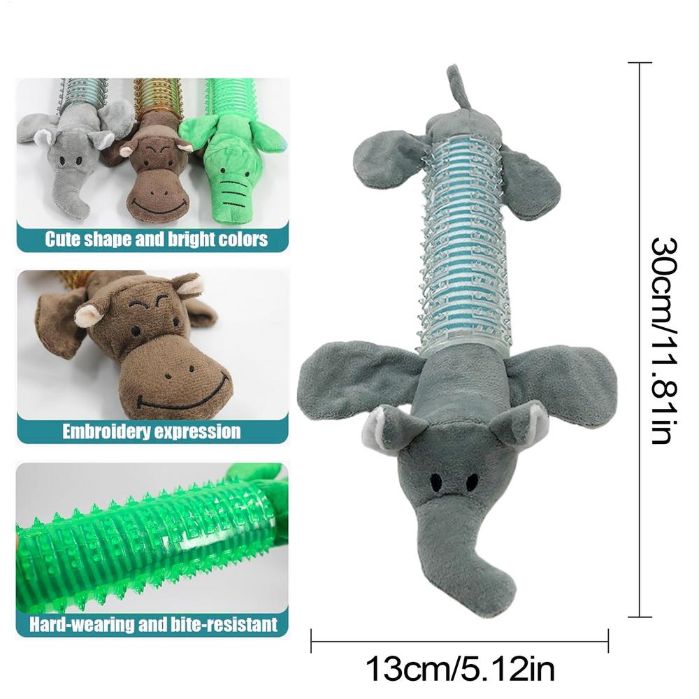 Dog Squeak Toy Animal Shaped Soft Chew Toys For Dogs Plush With Sound Squeaker Teeth-Cleaning Chewing Biting Small Medium Large