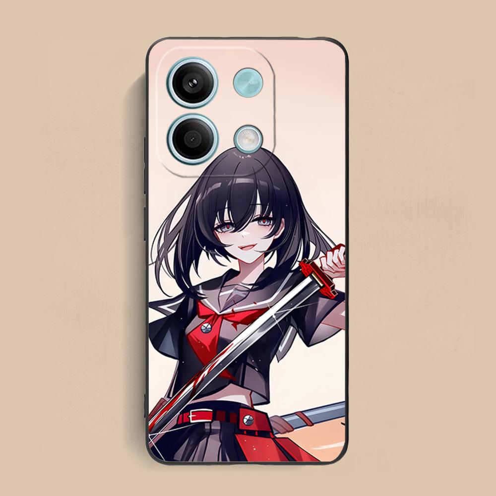 Akame Kurome Matte TPU Mobile Phone Case for Xiaomi Redmi Note 14 13 12 11 S Pro Plus 4G 5G Colorful Printing Cover
