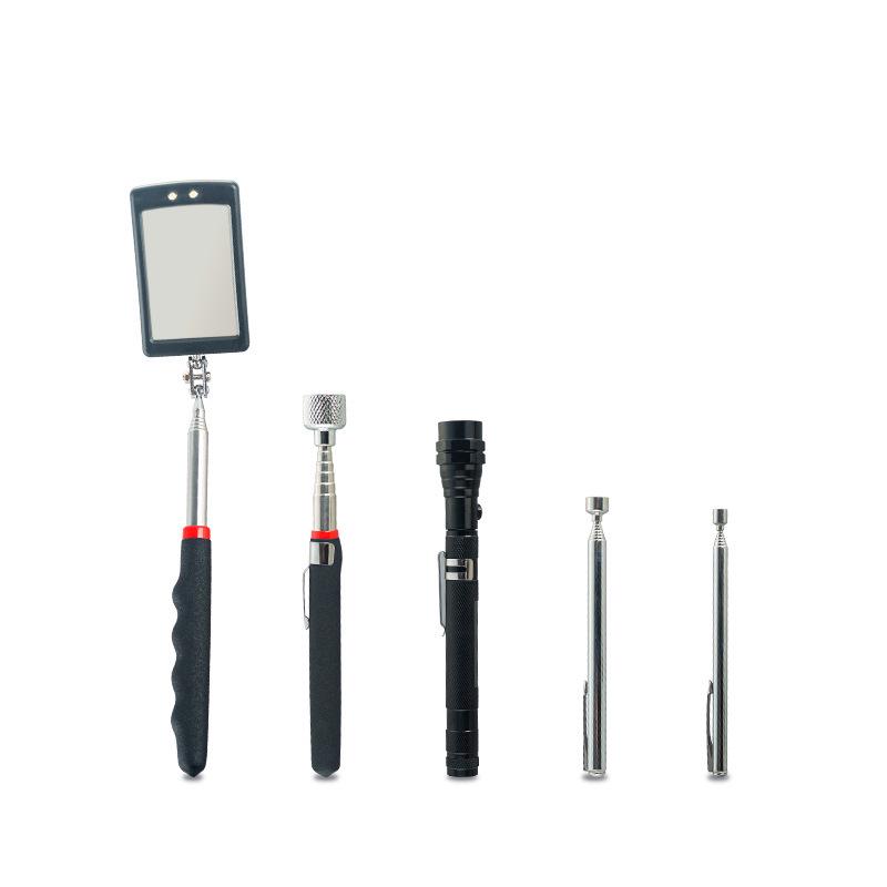 1.5 lb Telescopic Magnetic Pickup Tool with Light, Strong Magnet, Extendable Round & Square Mirror, Auto Repair Flashlight Head