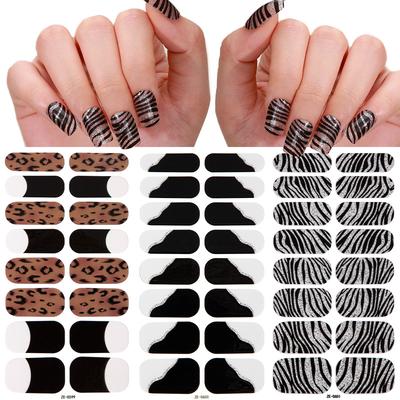 Nail Stickers Waterproof Hot Stamping Nail Polish Film Leopard Print Manicure Stickers Full Stickers