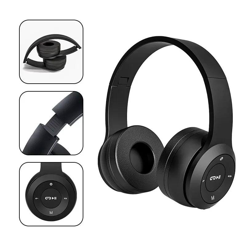 P47 Stereo Bluetooth 50 Folding Wireless Sports Headset Compatible with Huawei Xiaomi for Gaming and Music