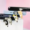Süßer Legierung Tropfender Kätzchen Handy Typ-C Staubstopfen Anhänger Schlüsselanhänger Charme DIY Paar