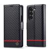 Luxury Carbon Fiber PU Leather Cover For Samsung Galaxy Z Fold 7 6 5 4 3 Fold7 Fold6 5G Phone Case Flip Wallet with Card Holder