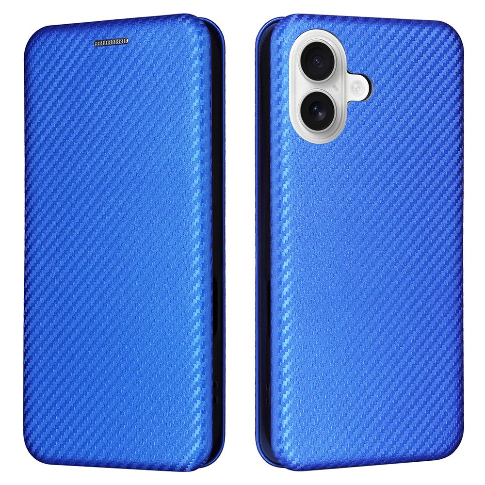 For iPhone 17 Case Carbon Fiber Texture Drop-Proof PU Leather Phone Cover