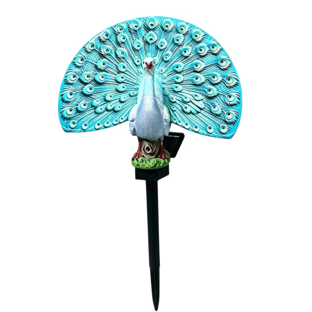 Colorful Changing Solar Peacock Light Waterproof LED Landscape Light Patio Decor