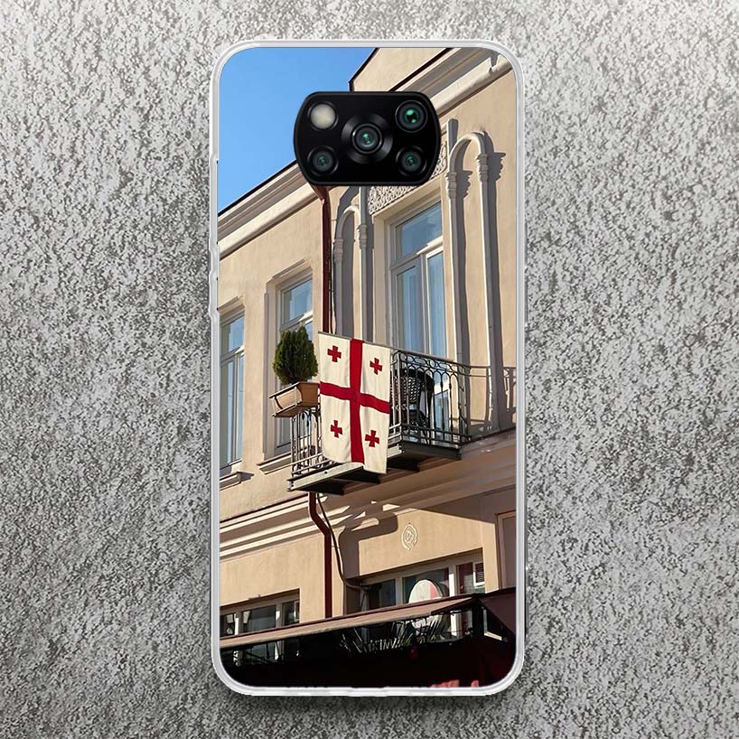 Georgia Flag Phone Case For Xiaomi Poco X3 Nfc X5 X6 X7 Pro F7 Ultra F6 F5 F4 M5S X4 GT M4 M3 F3 Soft Cover Silicone Shell