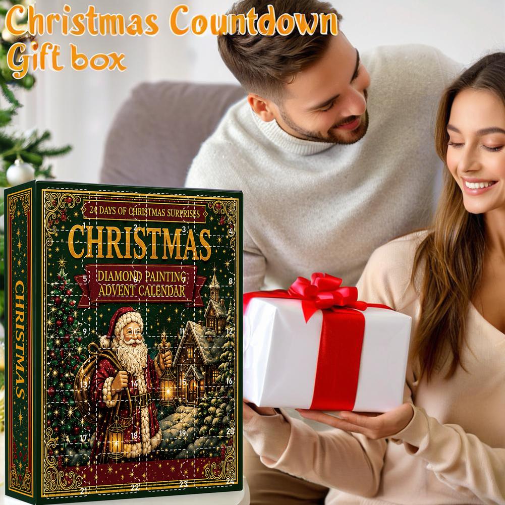 Christmas Diamond Painting Ornament Advent Calendar 24 Day Countdown Blind Box Hanging Pendant Festival Decor Gift DIY Craft Toy