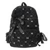 Fashion Corduroy Bow Schoolbag Large Capacity Ins Style Versatile Backpack Bow Print Students Backpack Student
