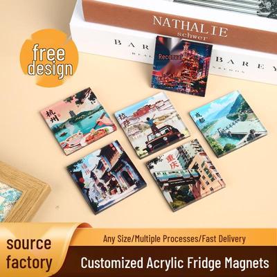 Custom City Cultural & Creative Acrylic Fridge Magnet: Tourist Attraction Souvenir