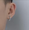 Korean Retro Striped Silver Needle Stud Earrings for Men - Trendy and Niche Style