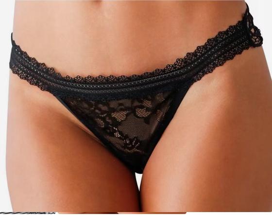 H2209 Petite Fleur Gold Thong Ouvert Women'S Lace String Panties 36/38