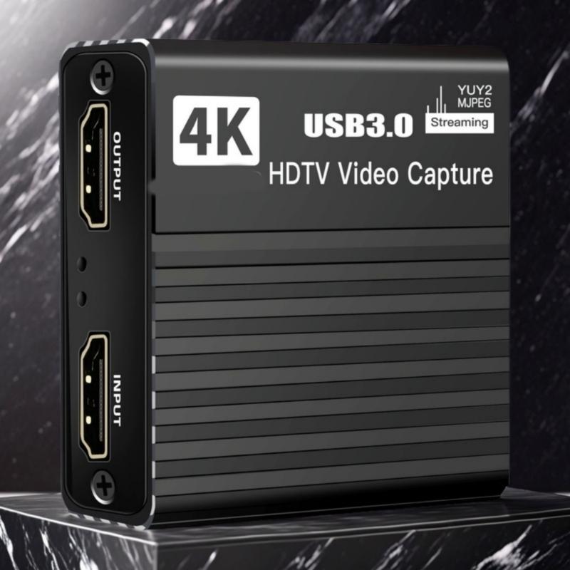 Video Capture Card 1080p 60fps Capture Device Aluminum 4K Adapter For Console Recording Live Broadcast Monitor Display