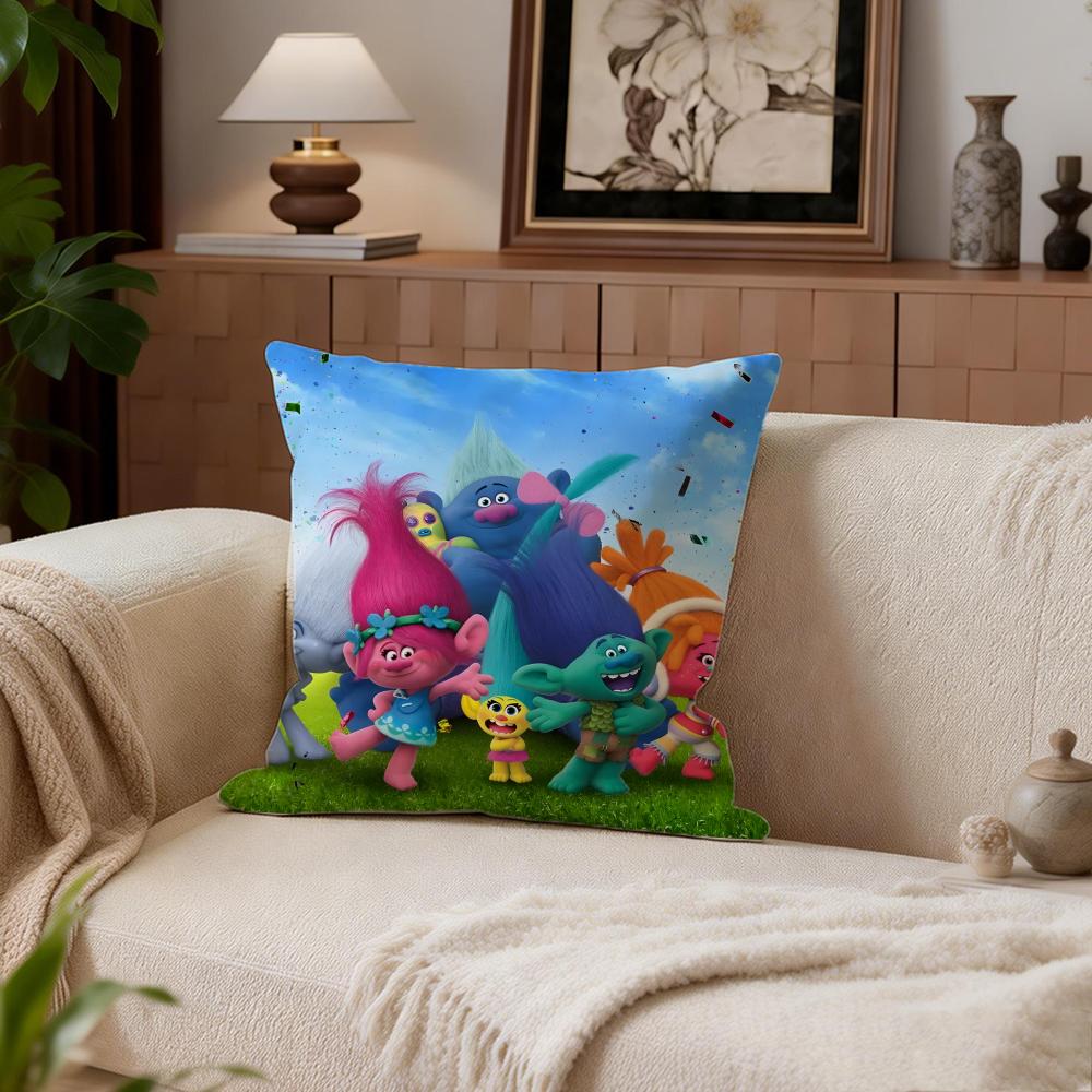 Kids Trolls Cushion Cover Cushion Cover Set 4Pcs 50x50 45x45 40x40 Pillowcase Decorative Sofa Home Decor