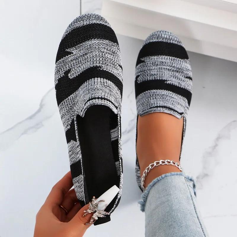 

Fashion 2024 Hot Sale Shoes for Women One Kick Women s Flats Autumn Round Toe Mixed Colors Solft Sole Casual Comfortable Flats Shoes 43 черный серый